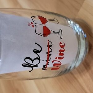 Be Mine Wine Glass with Red Accents